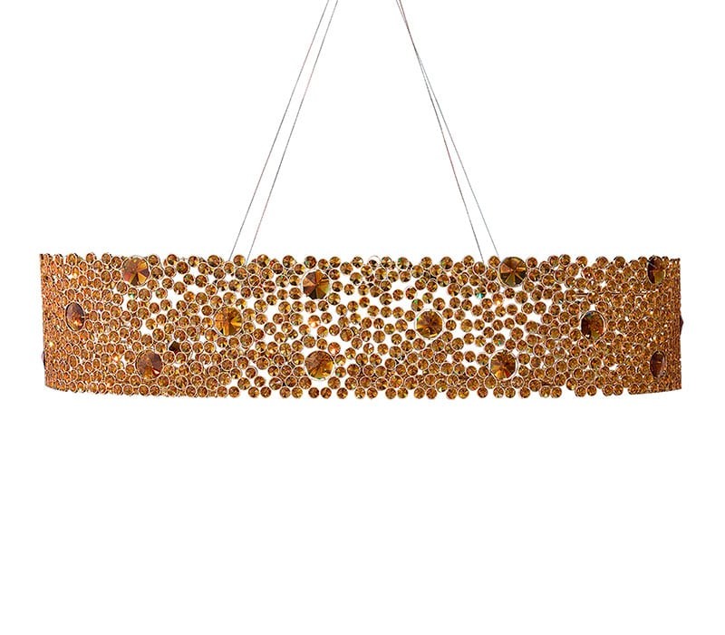 Eternity Oval Bronze Glass Chandelier-2