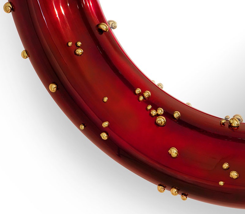 The Belize Mirror in Polished Brass And Silver Leaf-3