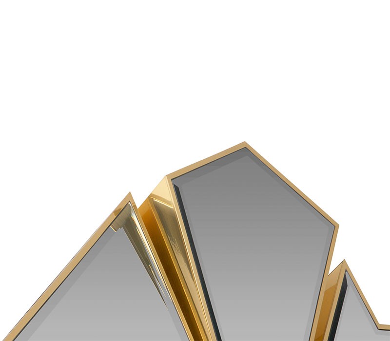 The Crackle Mirror in Gold Plated Brass-7