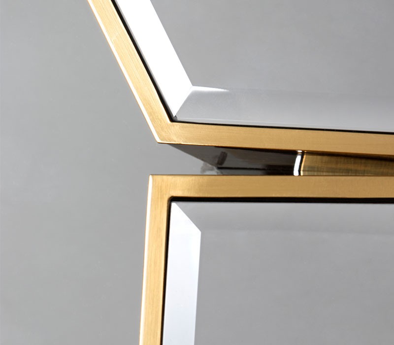 The Crackle Mirror in Gold Plated Brass-8