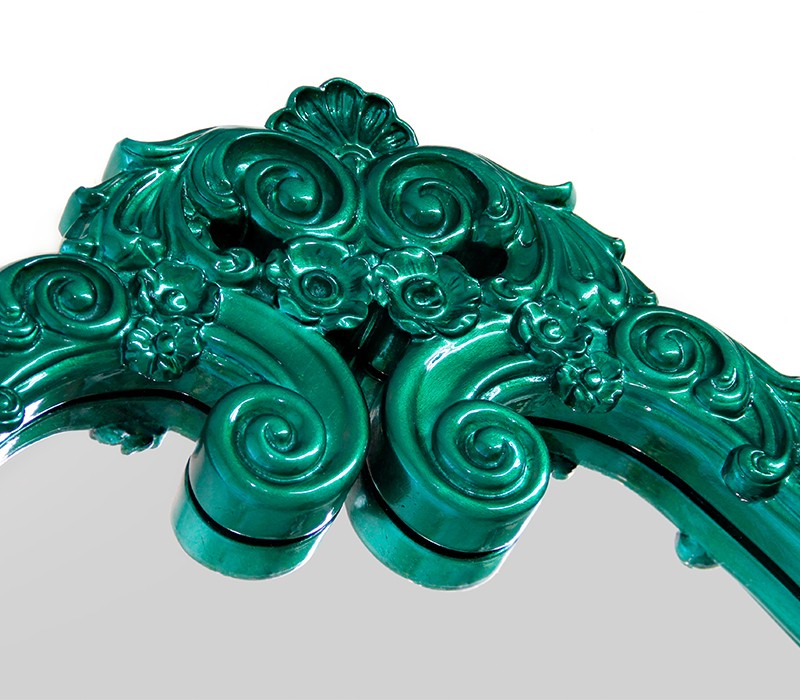 The Marie Therese Mirror in High Gloss Varnish Finish on Mahogony Structure.-2