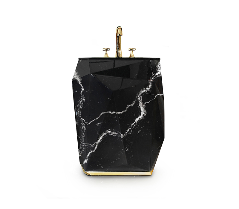 Diamond Faux Marble Pedestal Sink-15