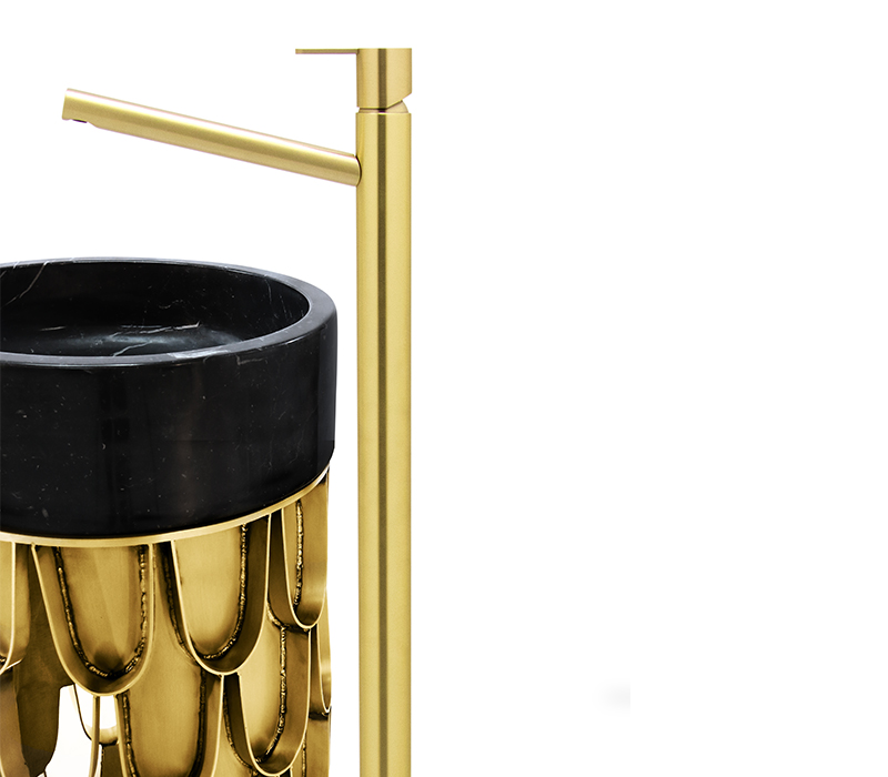 Koi Brass Pedestal Sink Freestanding-3