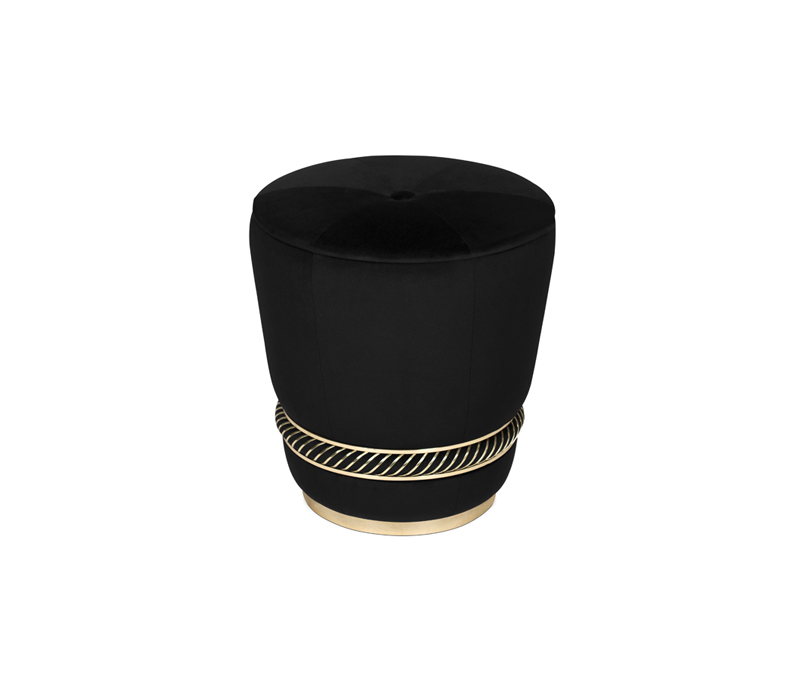 The Noir Stool in Gold Plated Brass-2