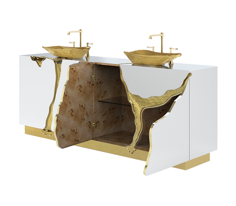 The Lapiaz Vanity Cabinet With A Polished Brass Tear-3