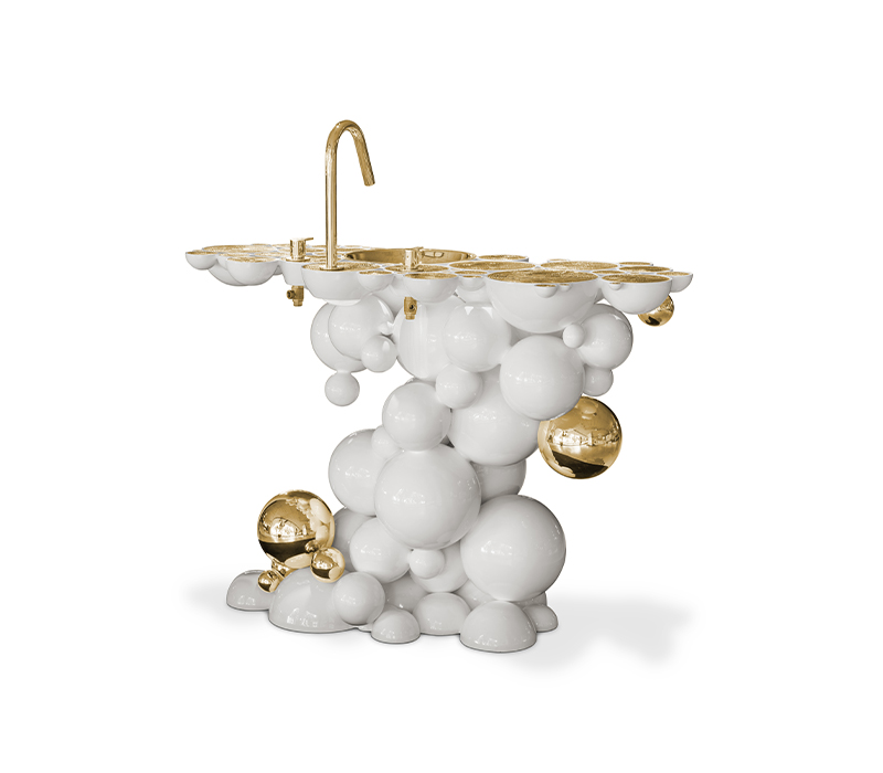 The Newton Vanity Cabinet With Gold-Plated Accents - Maison