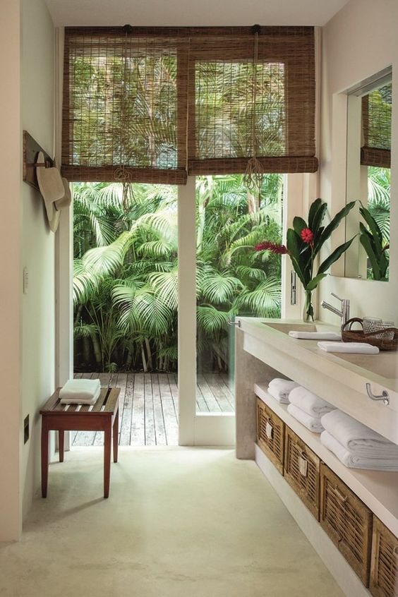 Interior design, bathroom project, design, tropical