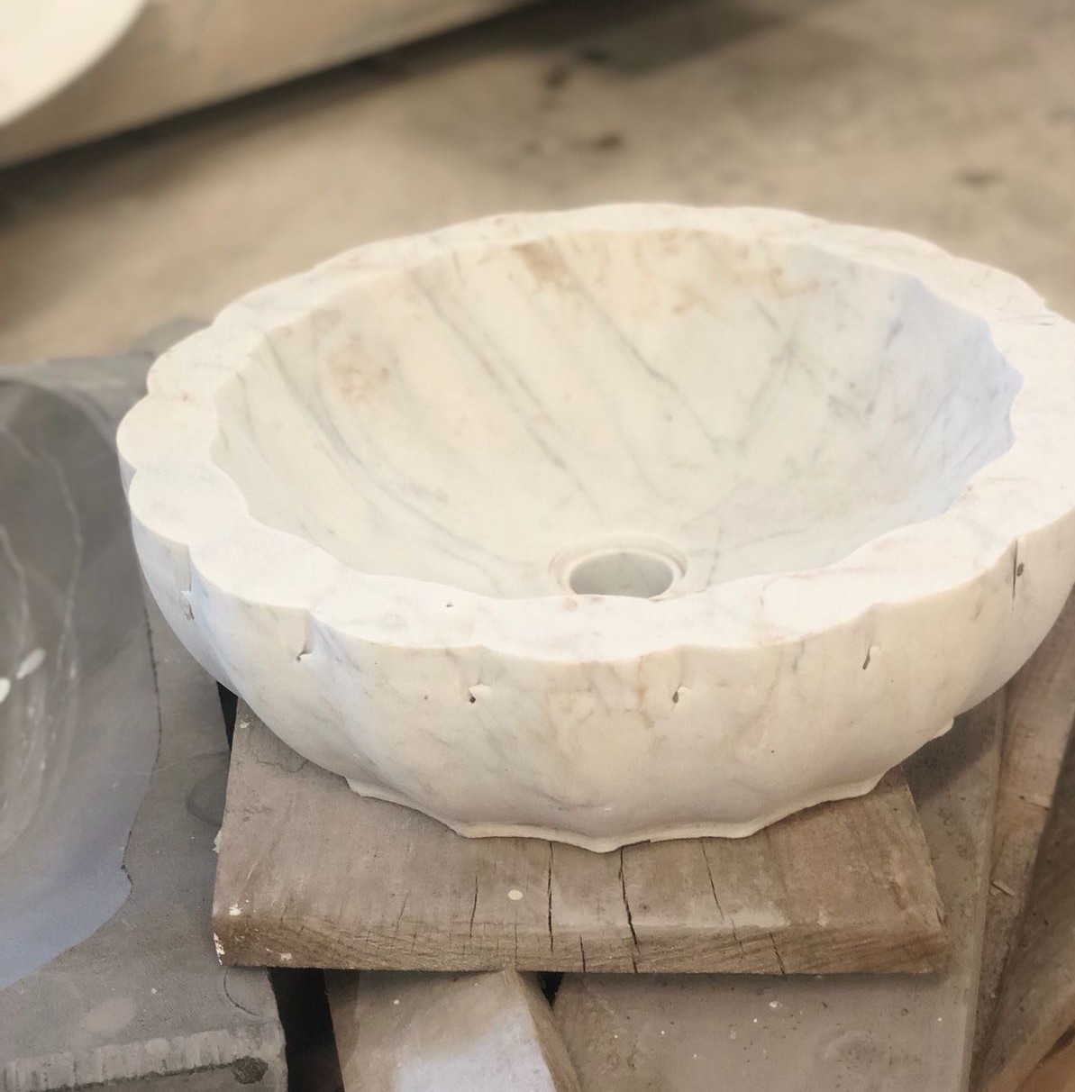 vessel sinks, maison valentina, marble, craftsman, carrara marble, nero marquina marble