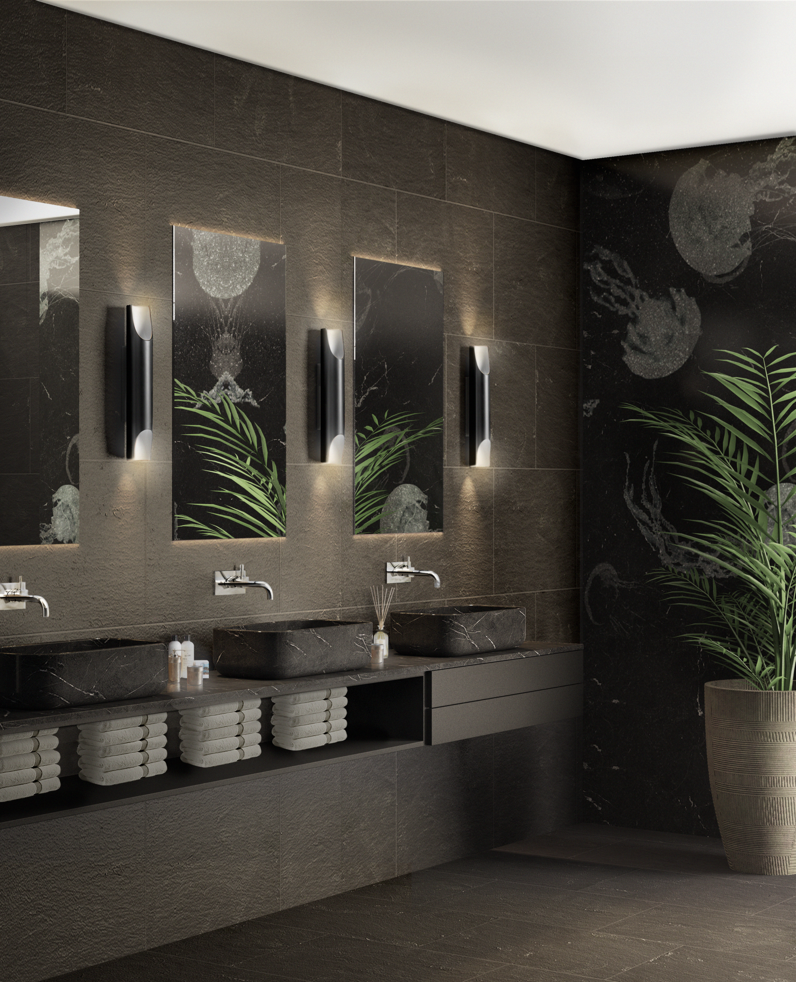 Black Bathrooms, bathroom decoration, maison valentina, black tones, interior design