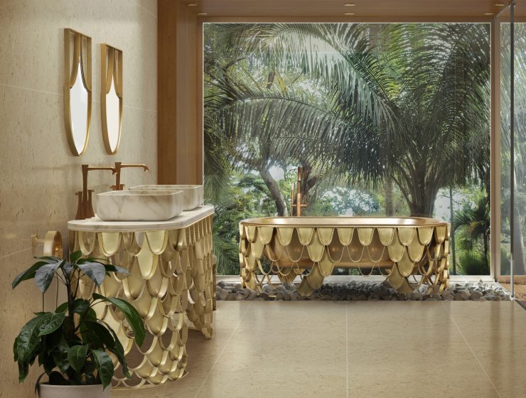 Mid-Century, bathroom, design, decoration, interior design, bathtub, washbasin