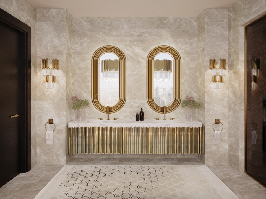 Bathroom Design in the New Opulent Empire Penthouse