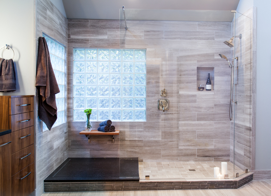 Allison Jaffe Interior Design: Bathroom Design Ideas. The shower zone with the drying area.