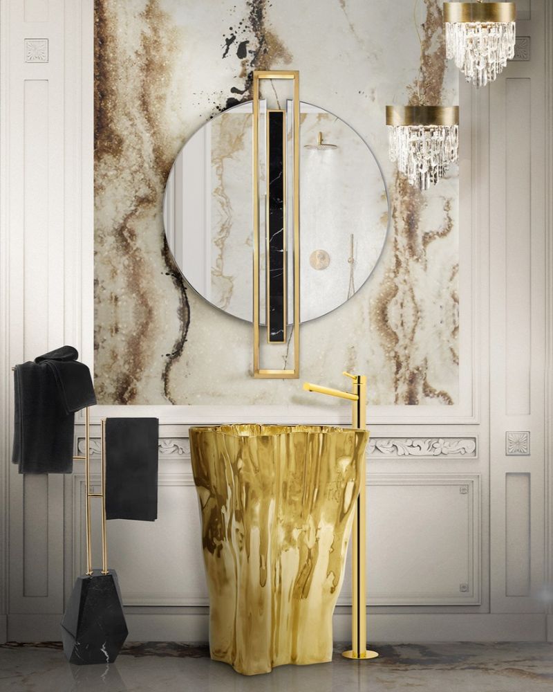 5 Gold-Accented Wall Mirrors To Enchance Your Luxury Bathroom Decor luxury bathroom decor 5 Gold-Accented Wall Mirrors To Enchance Your Luxury Bathroom Decor 5 Gold Accented Wall Mirrors To Enchance Your Luxury Bathroom Decor 4