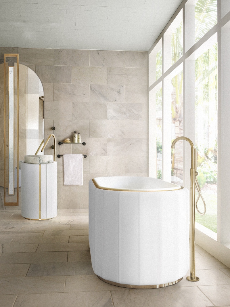 Gold and White bathrooms to transform your personal spa  gold and white bathrooms Gold And White Bathrooms To Transform Your Personal Spa Gold and White bathrooms to transform your personal spa 9