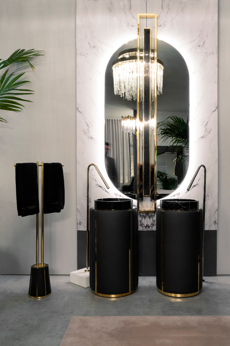 Interiors with gold and dark tones are truly stunning! The Darian Freestanding is a one-of-a-kind design, with an upholstered exterior interlaced with brass bars that give the piece an audacious yet stunning appearance. The item fits perfectly into a modern eclectic look. With the freestanding perfectly combined with the Darian Towel Rack and the Shield Oval Mirror, one's bathroom will look truly amazing. freestandings Wonderful Freestandings to Complete a Lavish Look Wonderful Freestandings to Complete a Lavish Look 1